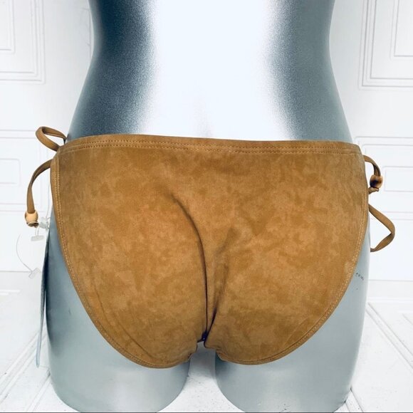 NWT SUNSET BEACH BIKINI BOTTOM NEW W TAGS FAUX SUEDE  WOMEN SIZE XS MEDIUM - Picture 3 of 7